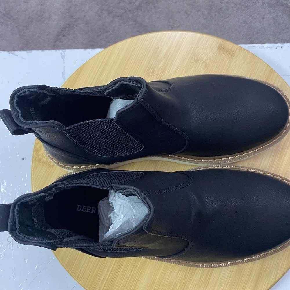 Deer Stags Jameson Junior Boys‎ shoes Boots Ankle -Black size 5M NWT